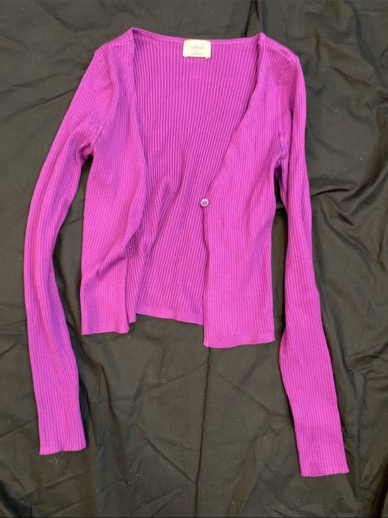 Wilfred Sweaters - Wilfred Vibrant Magenta Ribbed Button-Front Cardigan